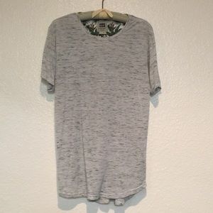 XL Heather Gray Curved Hem T-Shirt